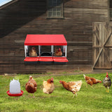 VaKa Chicken Hen Coop Hutch 3 Hole Inside Outside Roll Away Lay Egg Nesting Box - Extra Image