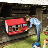 VaKa Chicken Hen Coop Hutch 3 Hole Inside Outside Roll Away Lay Egg Nesting Box - Extra Image