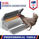10KG 12.5L Garden Farm Automatic Food Storage Box Stand Chicken Feeder Poultry - Front View
