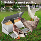 10KG 12.5L Garden Farm Automatic Food Storage Box Stand Chicken Feeder Poultry - Low Angle