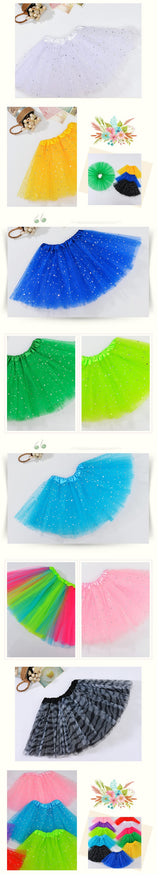 Sequin Tulle Tutu Skirt Ballet Kids Princess Dressup Party Baby Girls Dance Wear, Black, Kids - Side View
