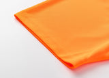 HI VIS Short Sleeve Workwear Shirt w Reflective Tape Cool Dry Safety Polo 2 Tone, Fluoro Orange / Navy, 2XL - Close-Up Angle