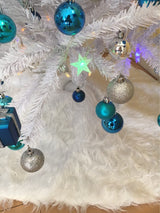 60/78/90/122cm Christmas Snow Plush Tree Skirt Xmas Base Floor Mat Cover Decor, 60cm (23.6