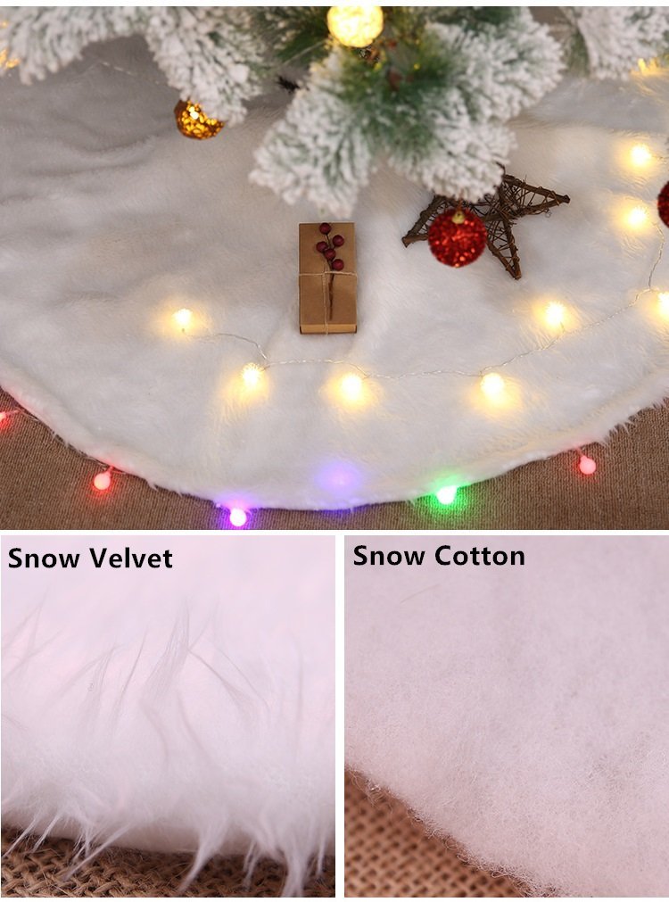 60/78/90/122cm Christmas Snow Plush Tree Skirt Xmas Base Floor Mat Cover Decor, 78cm (30.7)
