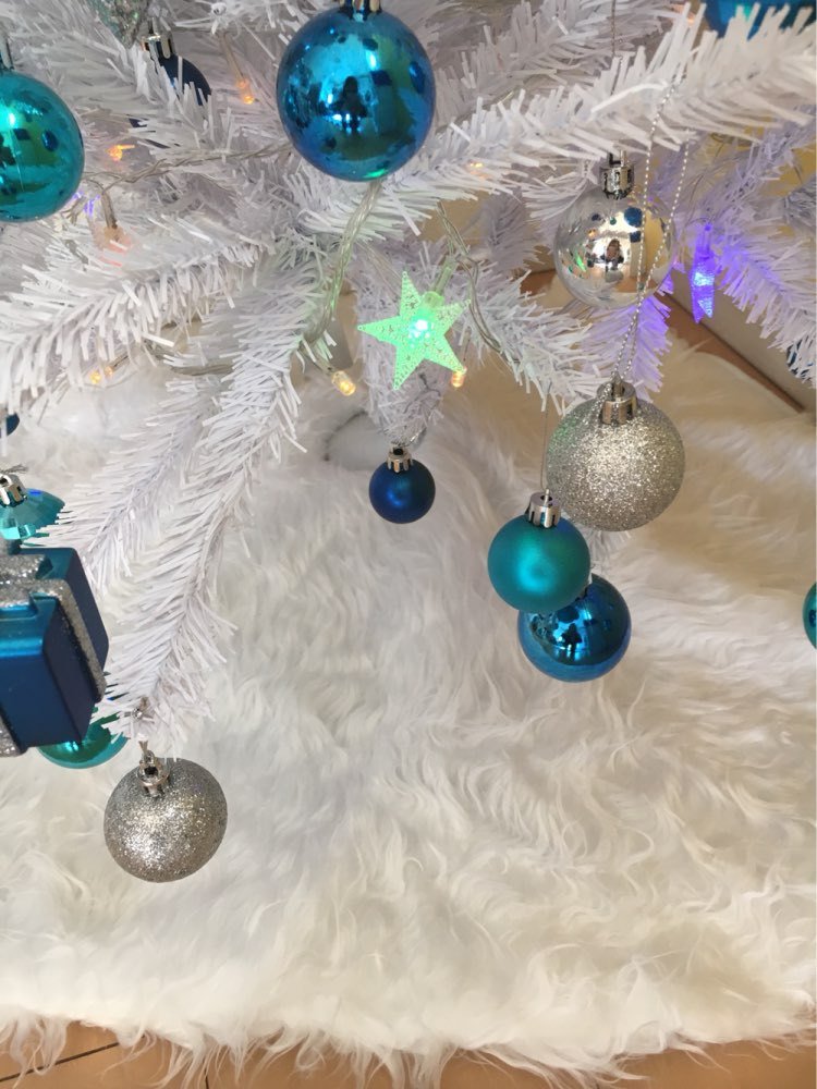 60/78/90/122cm Christmas Snow Plush Tree Skirt Xmas Base Floor Mat Cover Decor, 78cm (30.7)
