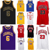 New Men's Basketball Jersey Sports T Shirt Tee Vest Tops Gym Chicago Los Angeles, Black - Chicago 23, M - Front View
