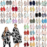 Oversized Soft Pullover Plain Hoodie Warm Fleece Blanket Plush Winter Sweatshirt, Red Pizza, Adult - Front View