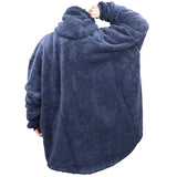 Oversized Soft Pullover Plain Hoodie Warm Fleece Blanket Plush Winter Sweatshirt, Red Pizza, Adult - Side View