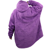 Oversized Soft Pullover Plain Hoodie Warm Fleece Blanket Plush Winter Sweatshirt, Red Pizza, Adult - Rear View