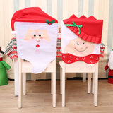 6x Christmas Cute Lady Santa Hat Chair Covers Dinner Home Décor Ornaments Gift, Mrs Santa - Side View
