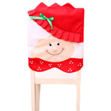 6x Christmas Cute Lady Santa Hat Chair Covers Dinner Home Décor Ornaments Gift, Mrs Santa - 45-Degree Angle