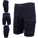Mens Cargo Cotton Drill Work Shorts UPF 50+ 13 Pockets Tradies Workwear Trousers, Black, 32 - 45-Degree Angle