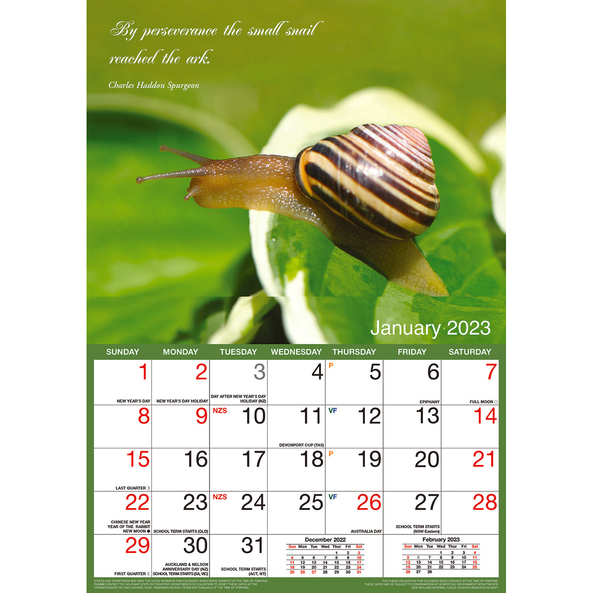 Inspirational ??2023 Rectangle Wall Calendar 16 Months Planner New Year Gift