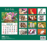Cute Cats 2023 Rectangle Wall Calendar 16 Months Planner New Year Christmas Gift - Front View