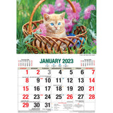 Cute Cats 2023 Rectangle Wall Calendar 16 Months Planner New Year Christmas Gift - Side View