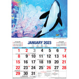Ocean Wild ??2023 Rectangle Wall Calendar 16 Months Planner New Year Gift - Side View