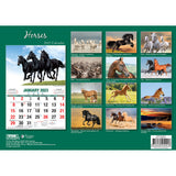 Horses – 2023 Rectangle Wall Calendar 16 Months Planner New Year Christmas Gift - Front View