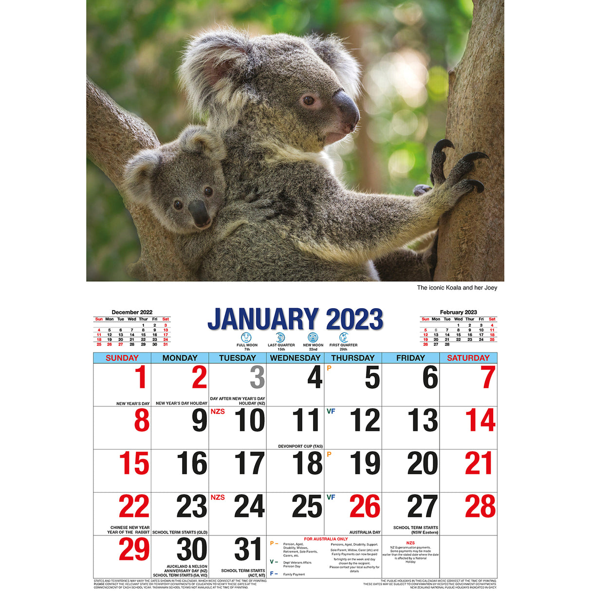 Australian Icons ??2023 Rectangle Wall Calendar 16 Months Planner New Year Gift