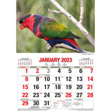 Australian Birds – 2023 Rectangle Wall Calendar 16 Months Planner New Year Gift - Side View