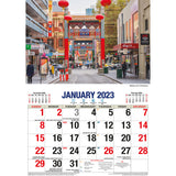 Melbourne & Victoria 2023 Rectangle Wall Calendar 16 Month Planner New Year Gift - Side View