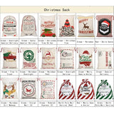 50x70cm Canvas Hessian Christmas Santa Sack Xmas Stocking Reindeer Kids Gift Bag, Cream - Winter Is Coming - Top-Down View
