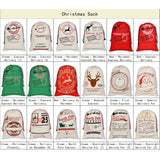 50x70cm Canvas Hessian Christmas Santa Sack Xmas Stocking Reindeer Kids Gift Bag, Cream - Winter Is Coming - Rear View