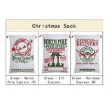 50x70cm Canvas Hessian Christmas Santa Sack Xmas Stocking Reindeer Kids Gift Bag, Green - Reindeer Gift - Close-Up Angle