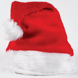 Christmas Unisex Adults Kids Novelty Hat Xmas Party Cap Santa Costume Dress Up, Plush Santa Hat - Front View