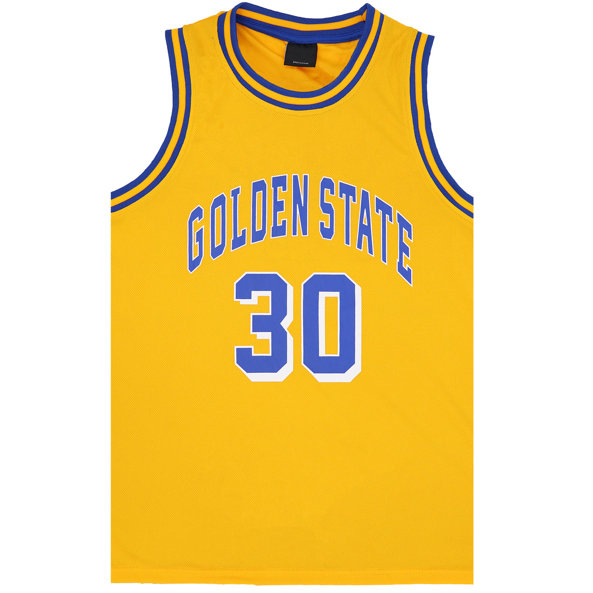 New Men's Basketball Jersey Sports T Shirt Tee Vest Tops Gym Chicago Los Angeles, Yellow - Golden State 30, M