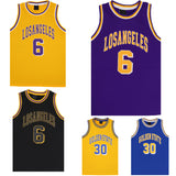 Kid's Basketball Jersey Tank Boys Sports T Shirt Tee Singlet Tops Los Angeles, Purple - Los Angeles 6, 8 - Top-Down View