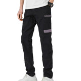 Men's Cotton Drill Cargo Work Pants UPF 50+ 13 Pockets Tradies Workwear Trousers, Black, 30