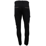 Men's Cotton Drill Cargo Work Pants UPF 50+ 13 Pockets Tradies Workwear Trousers, Black, 30