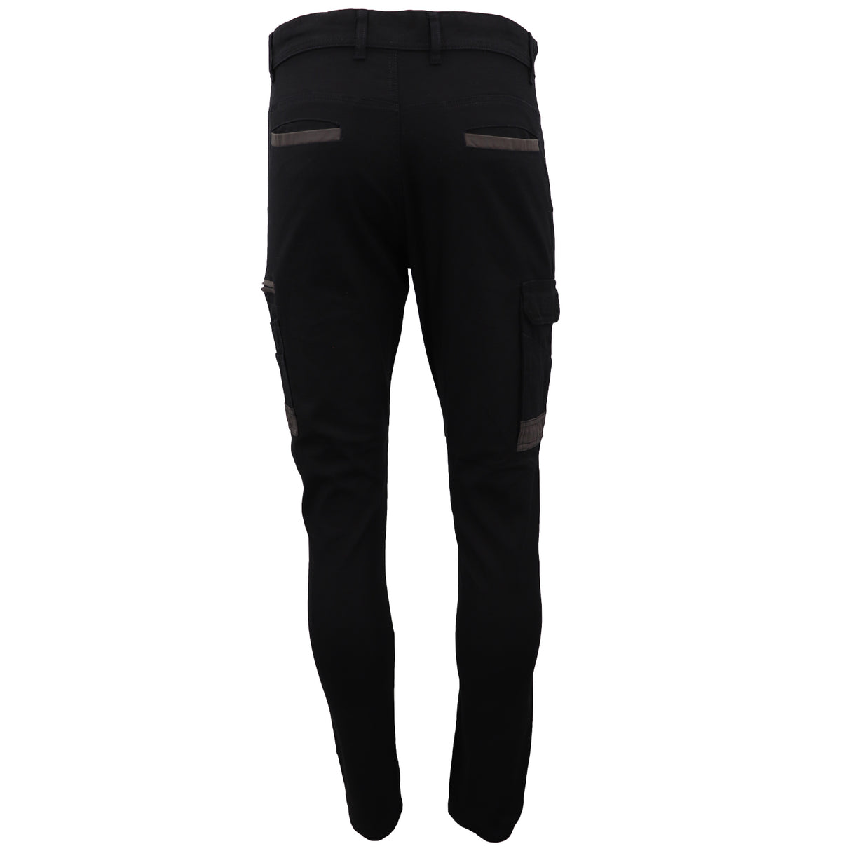 Men's Cotton Drill Cargo Work Pants UPF 50+ 13 Pockets Tradies Workwear Trousers, Black, 30