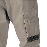 Men's Cotton Drill Cargo Work Pants UPF 50+ 13 Pockets Tradies Workwear Trousers, Khaki, 34 - Side View