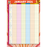 Family Organiser - 2024 Rectangle Wall Calendar 13 Months Planner Home Schedule - Side View