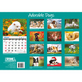 Adorable Dogs 2024 Rectangle Wall Calendar 16 Months Planner Cute Animal Photos - Front View