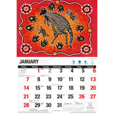 The Dreamtime - 2024 Rectangle Wall Calendar 16 Months Aboriginal Art New Year - Side View