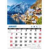 Destinations - 2024 Rectangle Wall Calendar 16 Months Planner Travel Photos Gift - Side View
