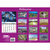 Melbourne - 2024 Rectangle Wall Calendar 16 Months Planner Cityscapes Landmarks - Front View