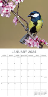 Birds - 2024 Square Wall Calendar Pets Animals 16 Months Premium Planner Gift - Side View