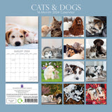 Cats & Dogs - 2024 Square Wall Calendar Pets Animals 16 Months Premium Planner - Front View