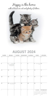 Cute Kittens - 2024 Square Wall Calendar Pets Animals 16 Months Premium Planner - Side View