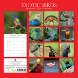 Exotic Birds - 2024 Square Wall Calendar Pets Animals 16 Months Premium Planner - Front View