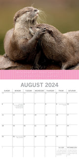 Hugs - 2024 Square Wall Calendar Pets Animals 16 Months Premium Planner New Year