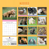 Kisses 2024 Square Wall Calendar Pets Animals 16 Months Premium Planner New Year - Front View