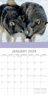 Kisses 2024 Square Wall Calendar Pets Animals 16 Months Premium Planner New Year - Side View