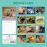 Mother's Love - 2024 Square Wall Calendar Pets Animals 16 Months Premium Planner - Front View