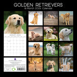 Golden Retrievers - 2024 Square Wall Calendar Pets Dog 16 Months Premium Planner - Front View