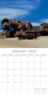 Abandoned 2024 Square Wall Calendar 16 Month Art Planner Christmas New Year Gift - Side View