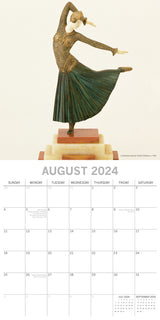 Art Deco 2024 Square Wall Calendar 16 Month Arts Planner Christmas New Year Gift
